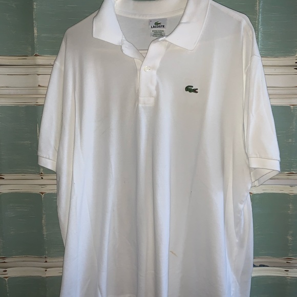 LACOSTE men’s XL button down WHITE - Picture 1 of 2